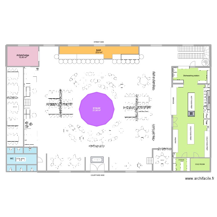 Cabaret. Plan de 0 pièce et 0 m2
