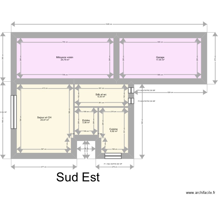 Vacant brumas . Plan de 6 pièces et 75 m2