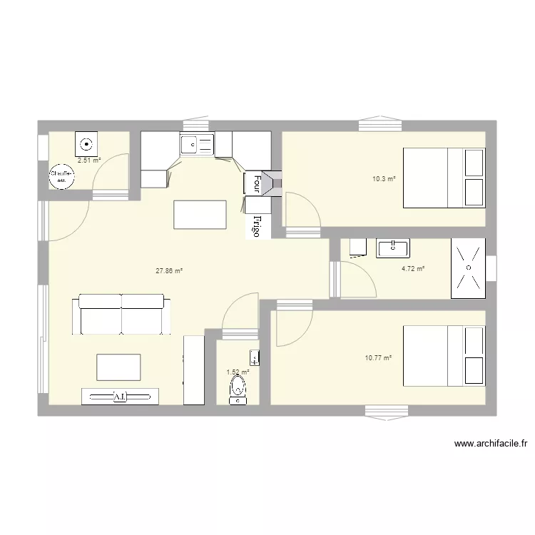 plan maison 60m2. Plan de plan maison 60m2. Plan de