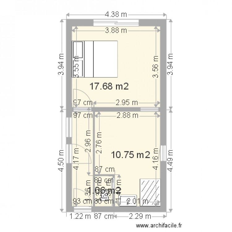 suite sans cloison1. Plan de 0 pièce et 0 m2