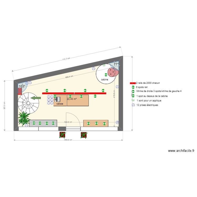 A&P DIJON ELEC. Plan de 1 pièce et 22 m2