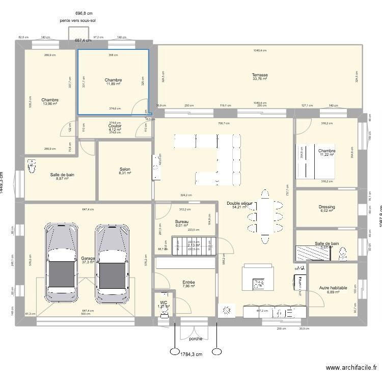 plan ugny. Plan de 17 pièces et 220 m2