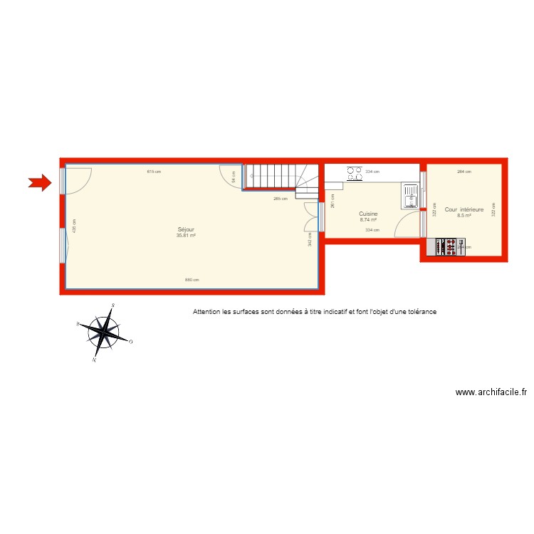 BI 5725 JM rdc coté. Plan de 0 pièce et 0 m2