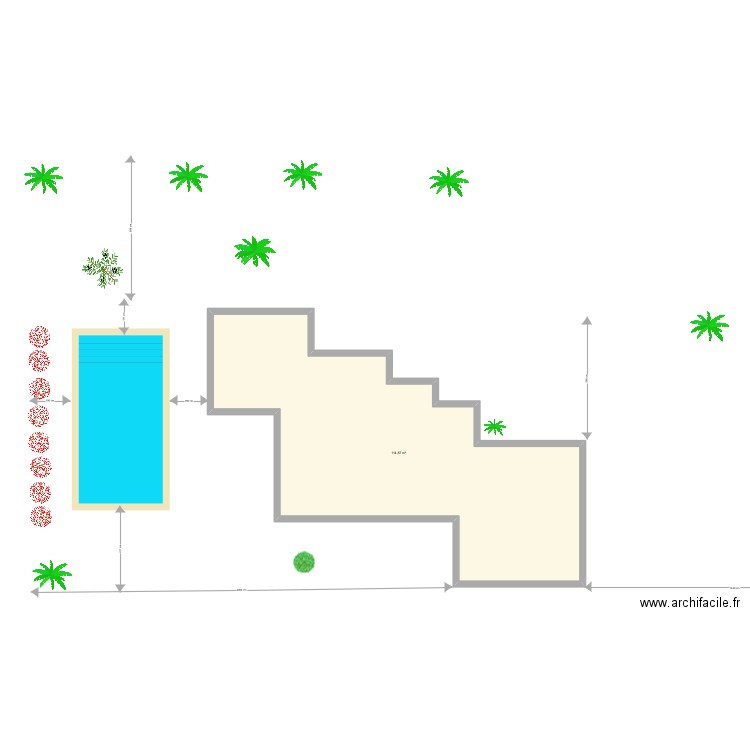 Jardin Camarines. Plan de 1 pièce et 115 m2