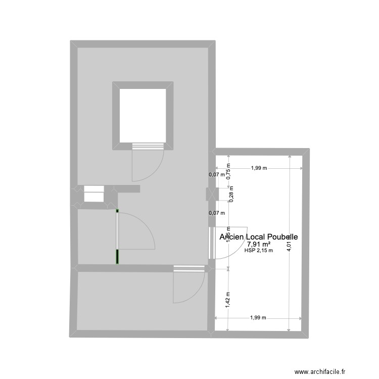 Local Poubelle PORTE EXISTANTE. Plan de 0 pièce et 0 m2