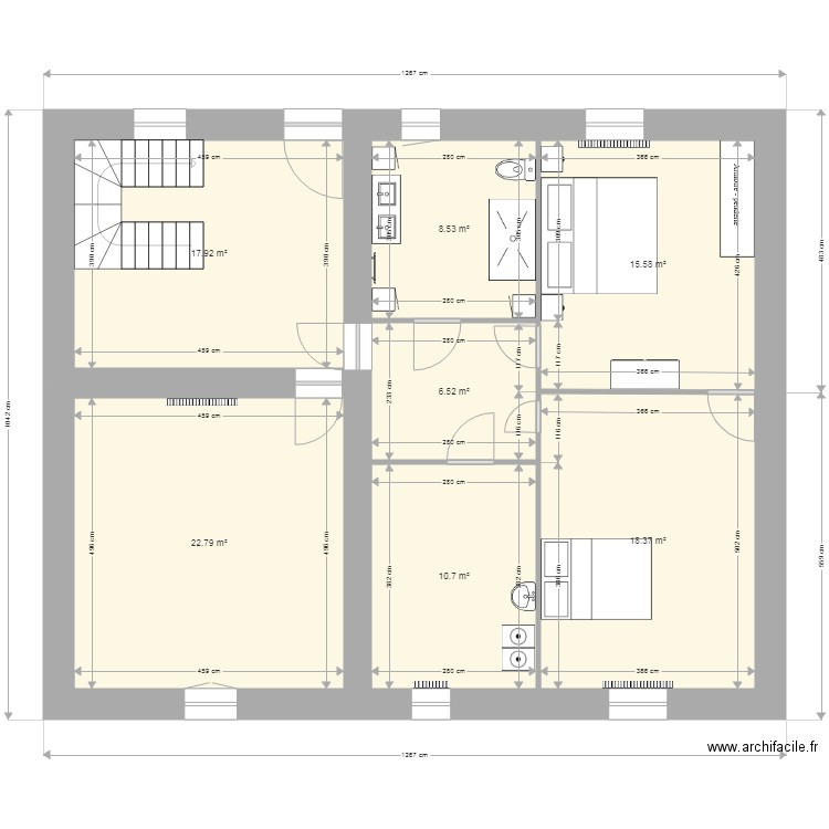 etage et meubles v2. Plan de 0 pièce et 0 m2