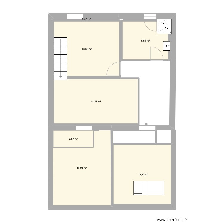étage avec extension 3. Plan de 0 pièce et 0 m2