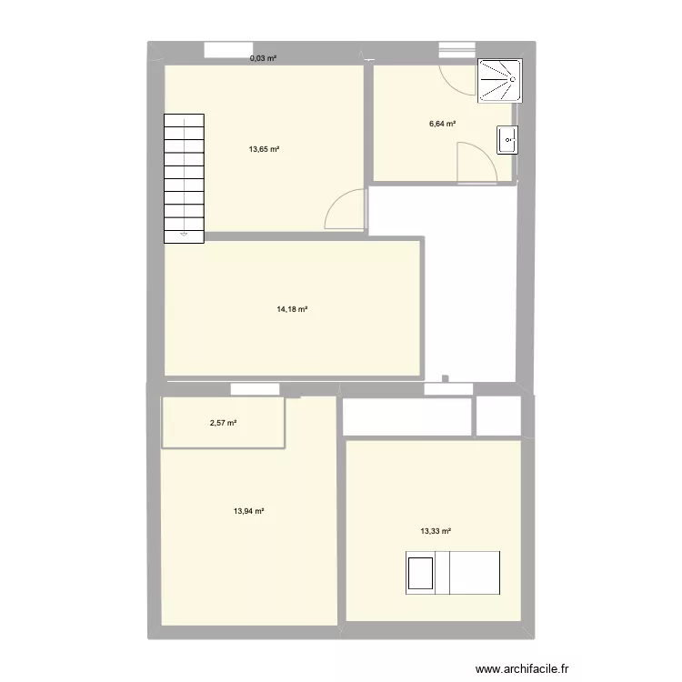 &eacute;tage avec extension 3. Plan de 