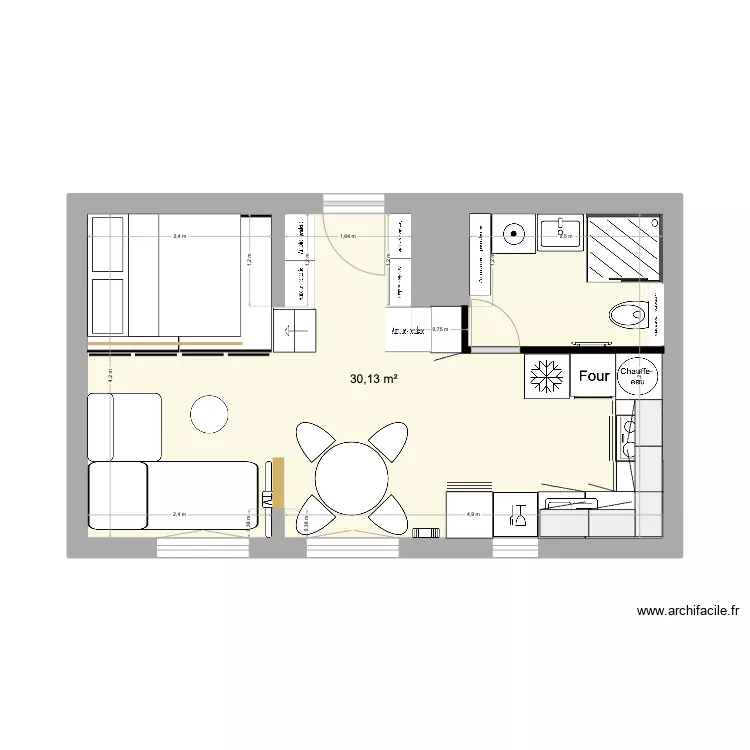 Biarritz 5 implantation cloisons. Plan de 