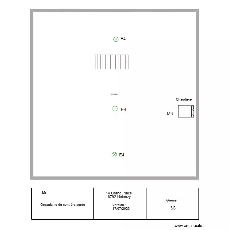Grenier Dorian. Plan de 