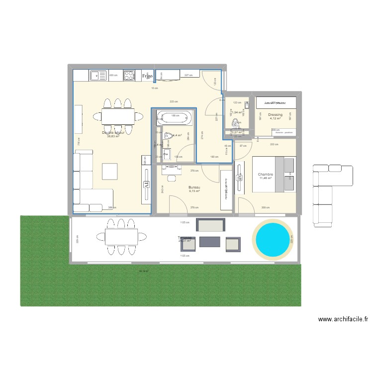 jongny meublé. Plan de 0 pièce et 0 m2
