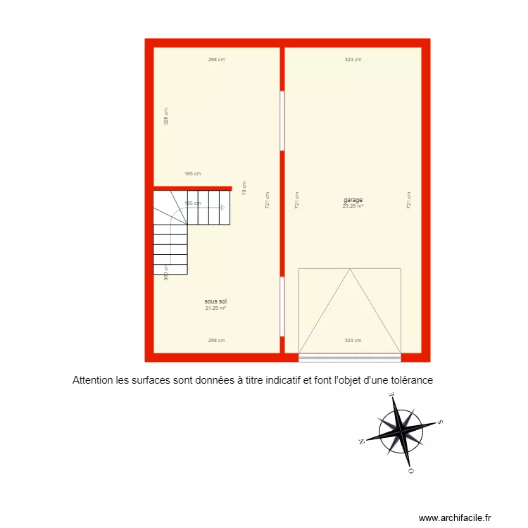 BI 3661 sous sol c&ocirc;t&eacute;. Plan de 