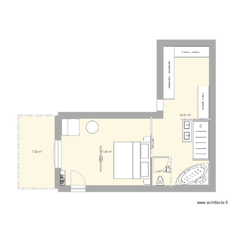 suite parentale 2. Plan de 0 pièce et 0 m2