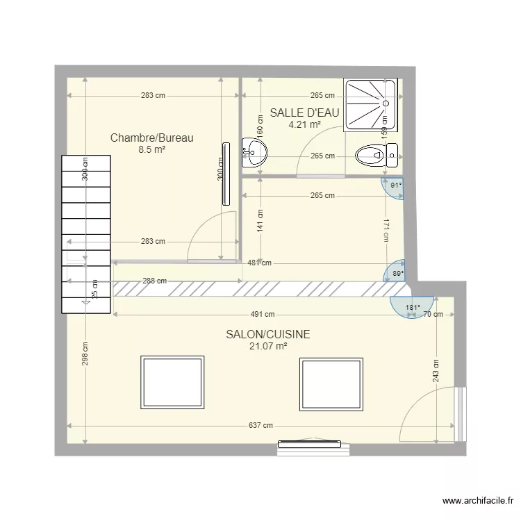 5 d artagnan CLOISON  ETAGE. Plan de 