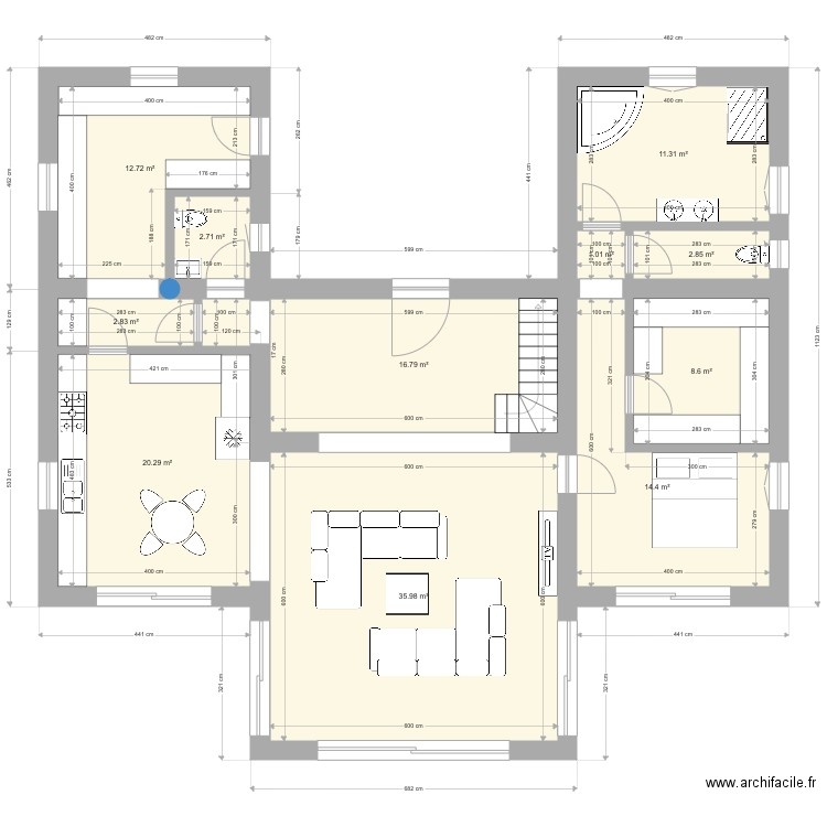 new 2 0. Plan de 11 pièces et 129 m2