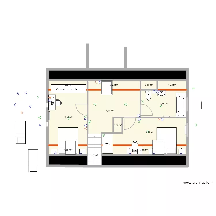 SOULT R1. Plan de 15  et 60 m²