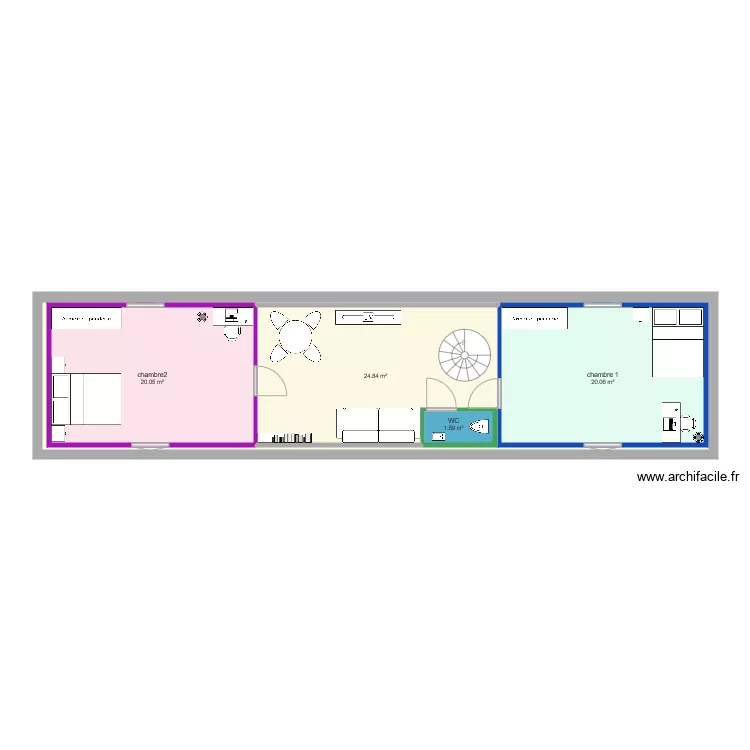 maison etage. Plan de 