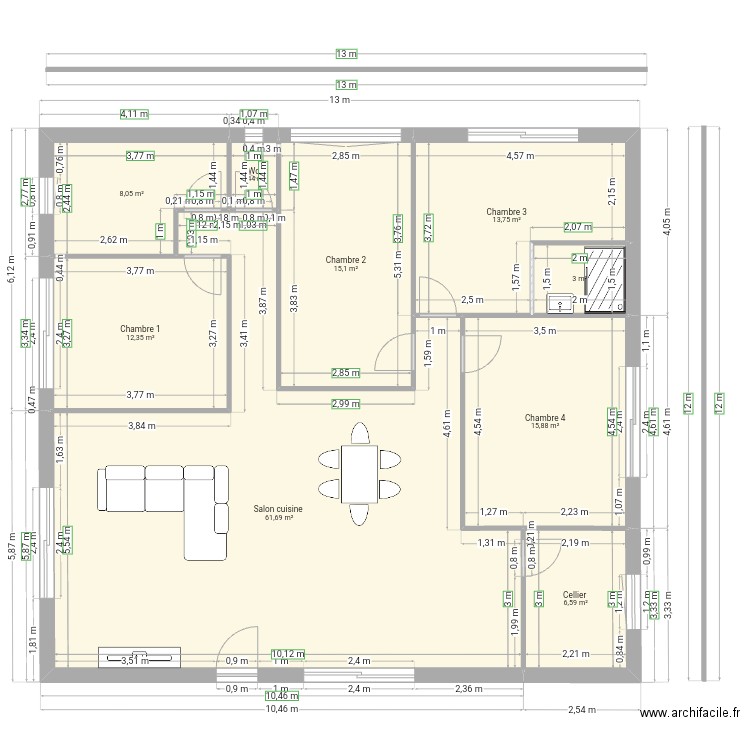 Plan canel Miguel. Plan de 0 pièce et 0 m2
