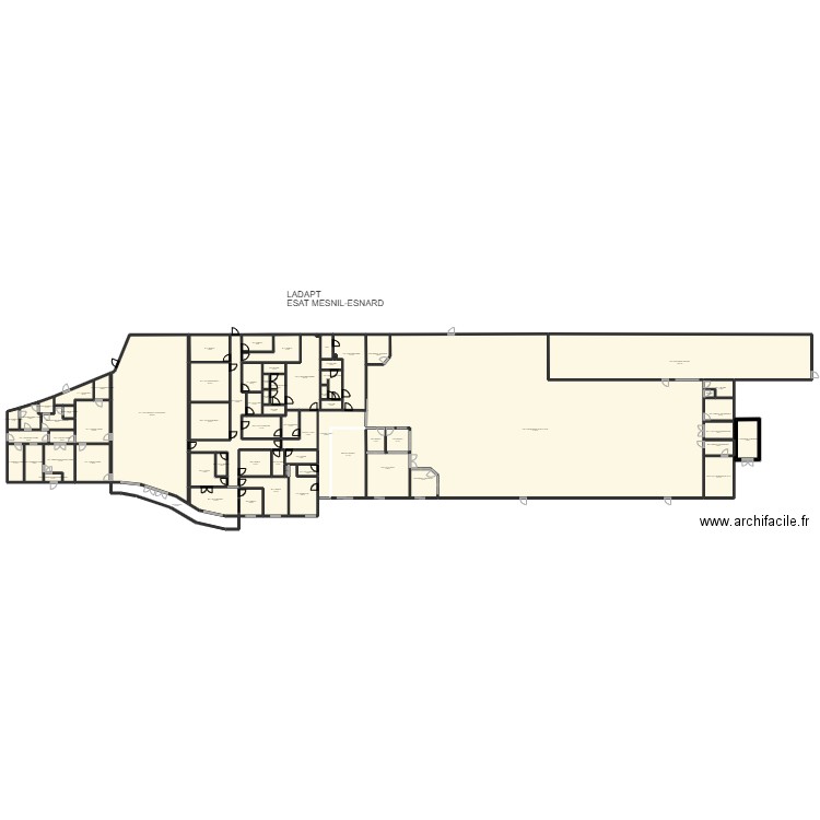 Bureau atelier ESAT. Plan de 468 pièces et 9352 m2