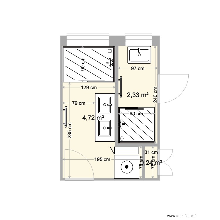 salle de bain Haut . Plan de 0 pièce et 0 m2