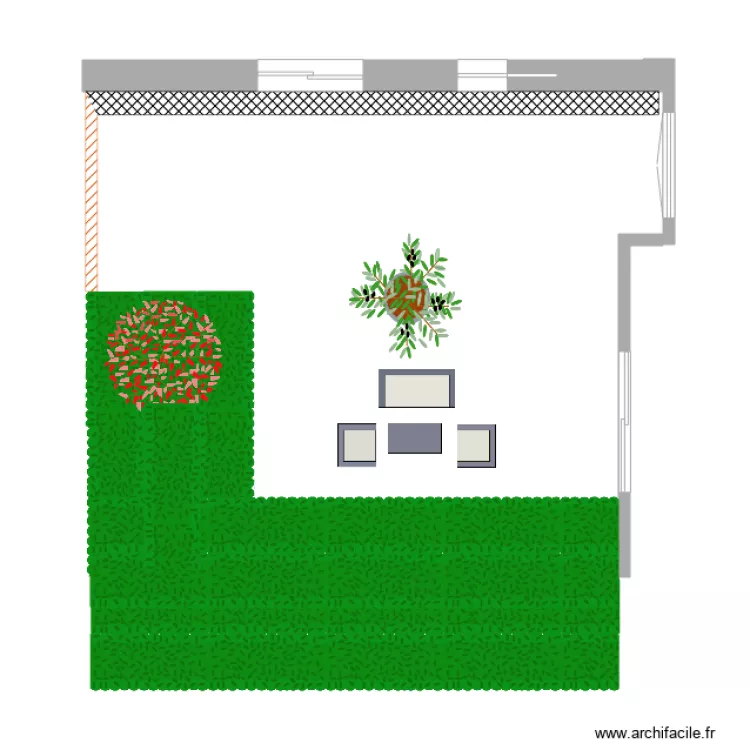 terrasse. Plan de 