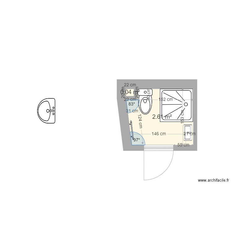 sdb étage. Plan de 0 pièce et 0 m2