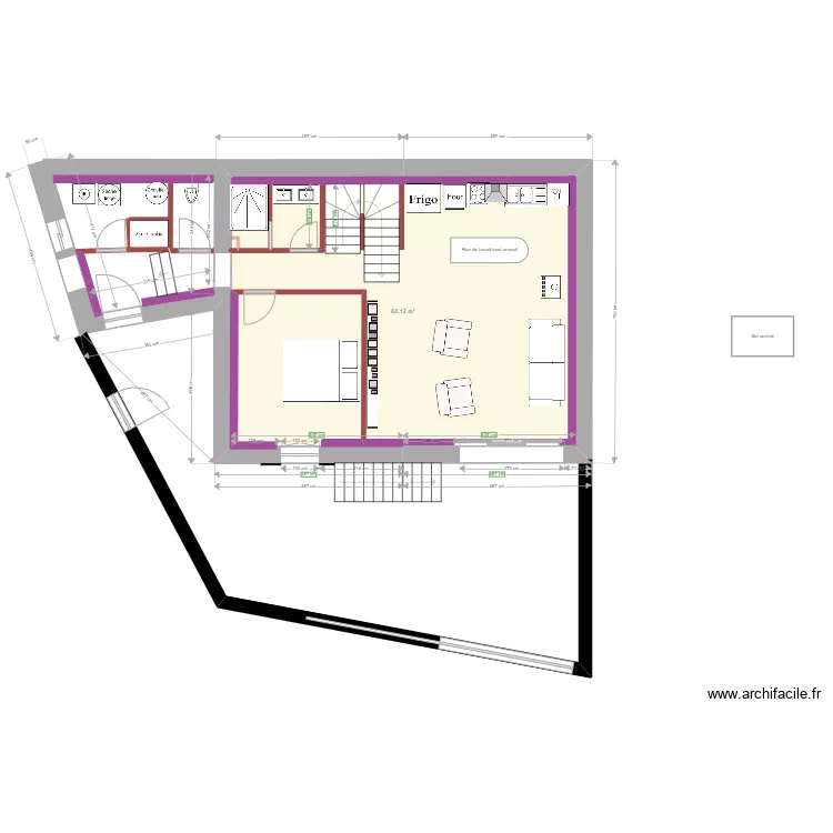 Plan RDC avec chambre. Plan de Plan RDC avec chambre. Plan de