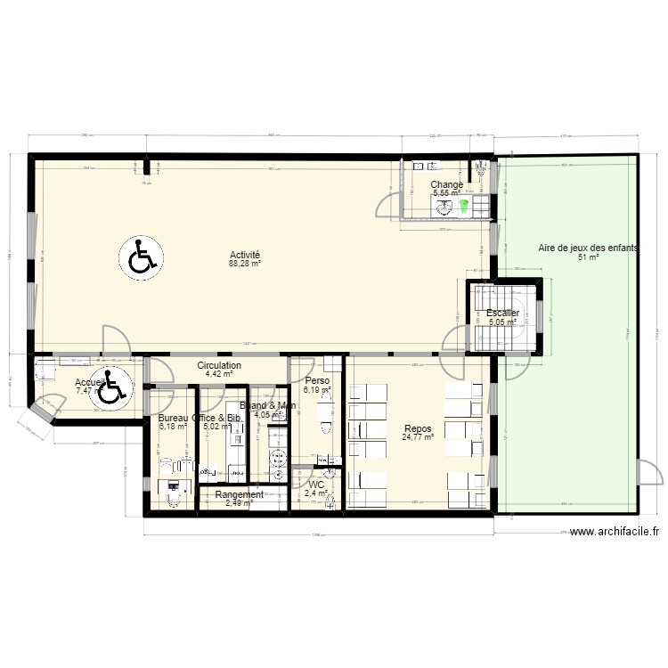 78 TRAPPES 42 LECLERC Modif PST 2 V sortie RDJ fr PMI ArL 040922. Plan de 25 pièces et 374 m2