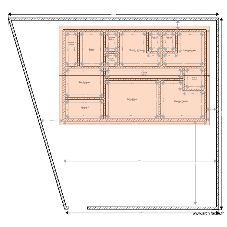 Plan Maison 3 Ch V1 24-20. Plan de 0 pièce et 0 m2