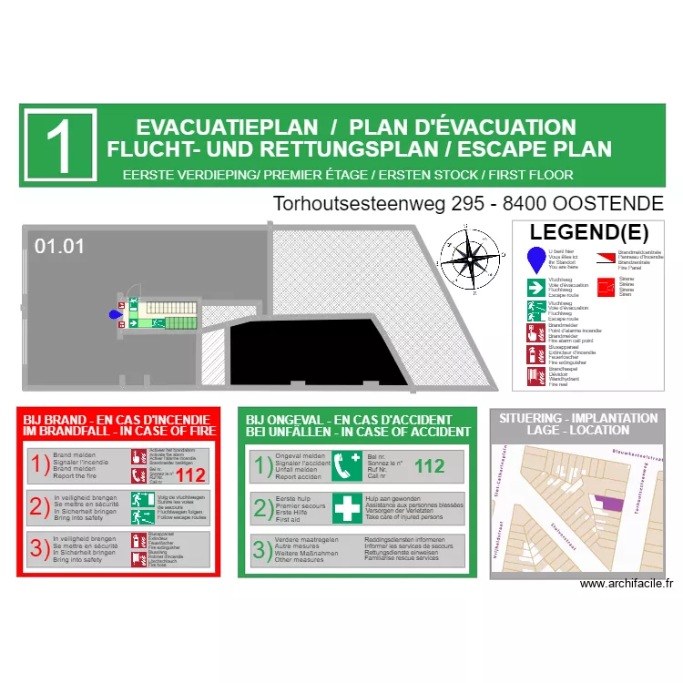 EVACUATIEPLAN TORHOUT 01. Plan de EVACUATIEPLAN TORHOUT 01. Plan de