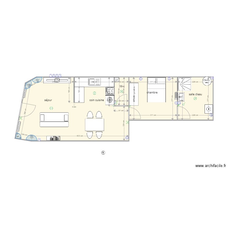 appartement 1 situation meublée. Plan de 0 pièce et 0 m2