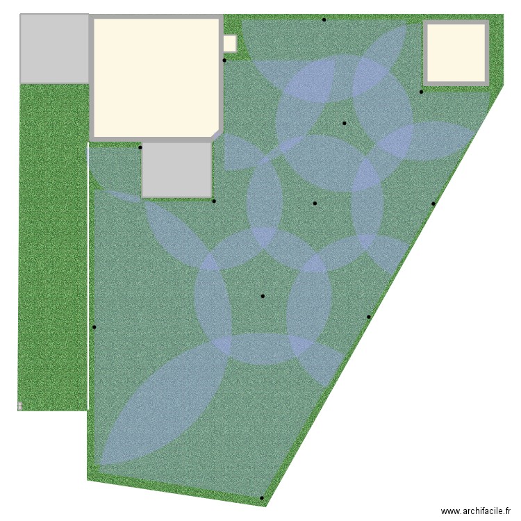 Arrosage Jardin. Plan de 6 pièces et 144 m2