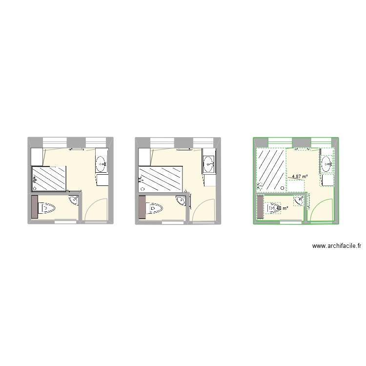 Salle de bain2. Plan de 6 pièces et 19 m2