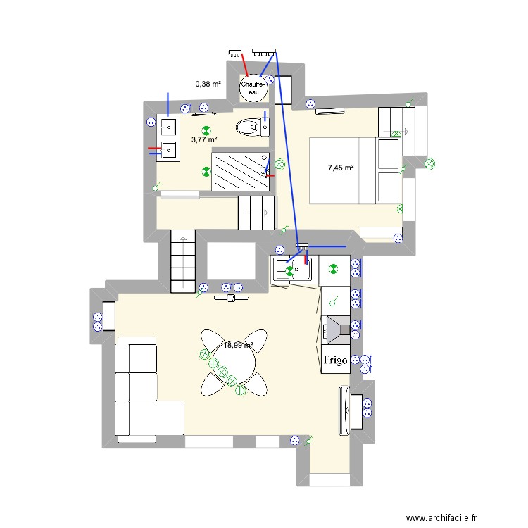 orange. Plan de 0 pièce et 0 m2