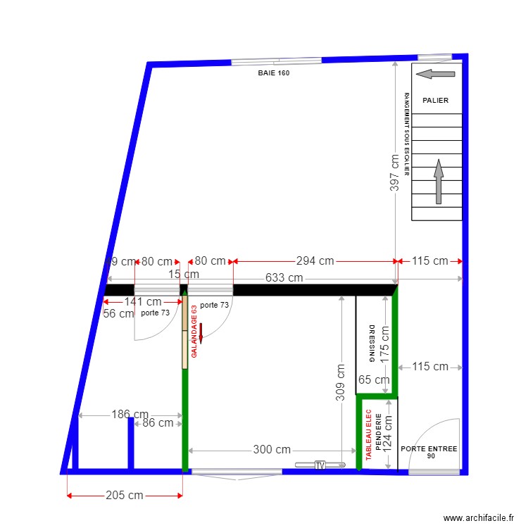 ROMMELAERE 16 SEPTEMBRE2023   llkk. Plan de 1 pièce et 43 m2