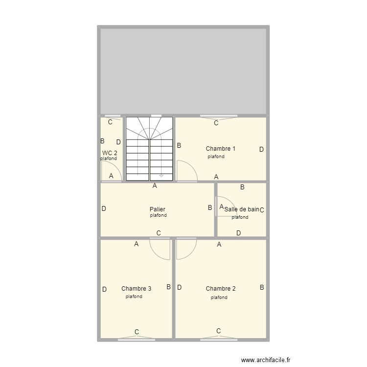 chauvier etage1. Plan de 0 pièce et 0 m2