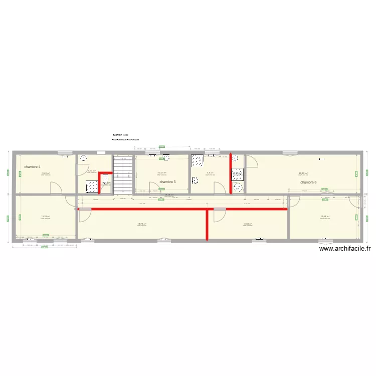 B&acirc;timent Voltaire CHAMBRE 4 ET BUREAU 4. Plan de 