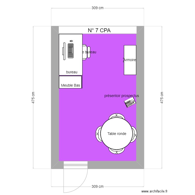 N ° 7 CPA - 30.03.2023. Plan de 1 pièce et 11 m2