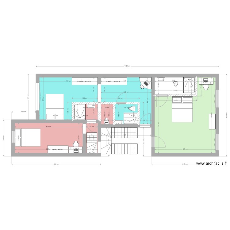 Collège 162 1er etage après travaux V2. Plan de 0 pièce et 0 m2