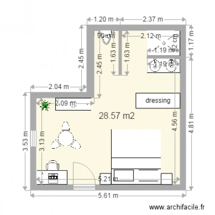 chambre hotel 46. Plan de 0 pièce et 0 m2