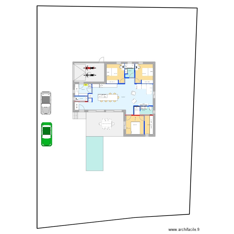 Maison 5. Plan de 10 pièces et 125 m2