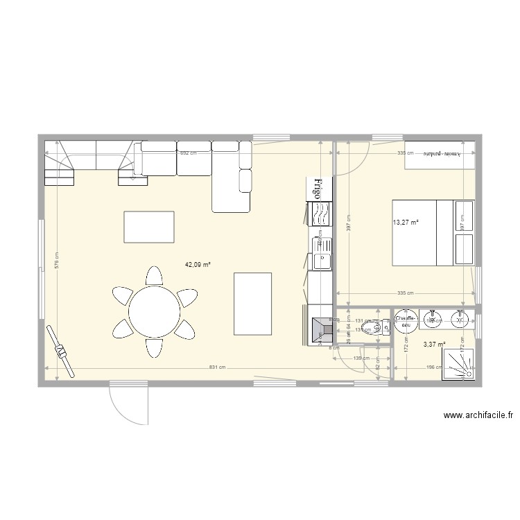 petite maison variante rdc. Plan de 0 pièce et 0 m2