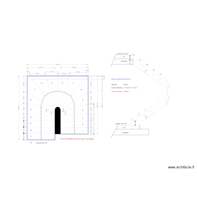 Projet Escaliers . Plan de 0 pièce et 0 m2