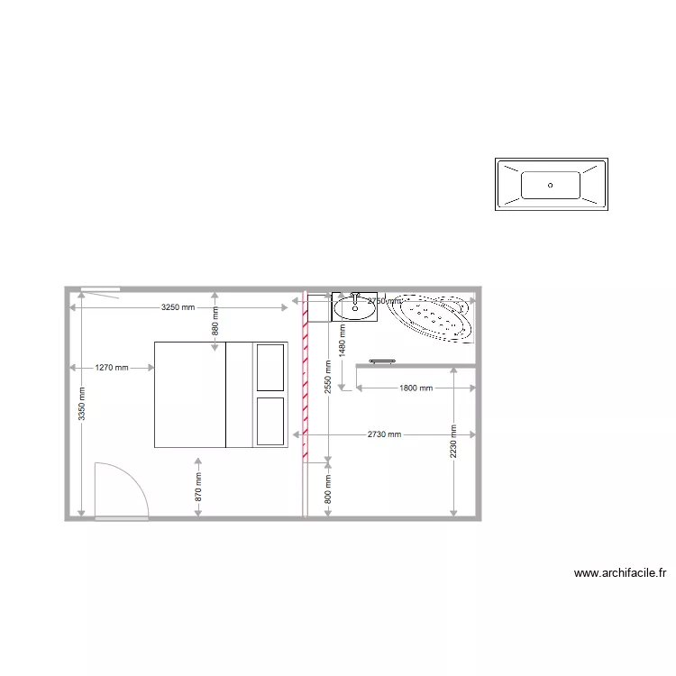 Chambre 3 autre. Plan de 