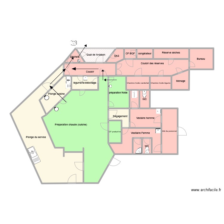 fantine. Plan de 26 pièces et 148 m2