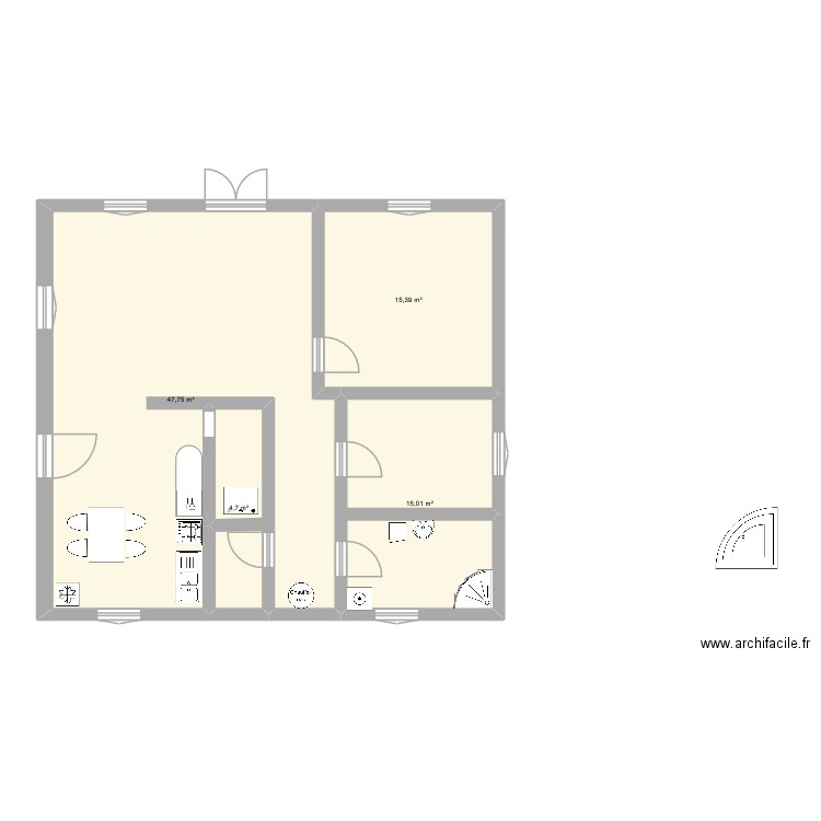 plan 2. Plan de 4 pièces et 83 m2