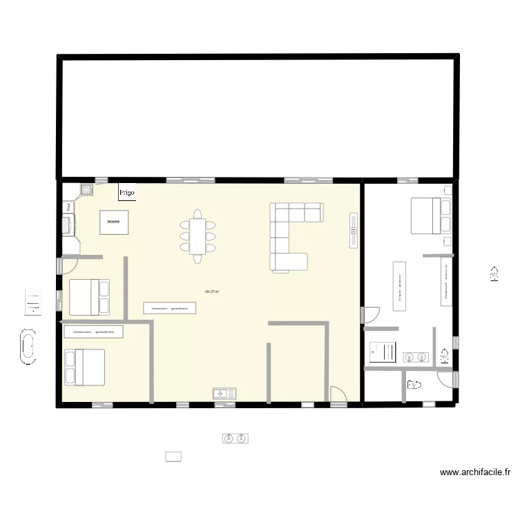 plan maison ofa 2. Plan de 1  et 164 m²