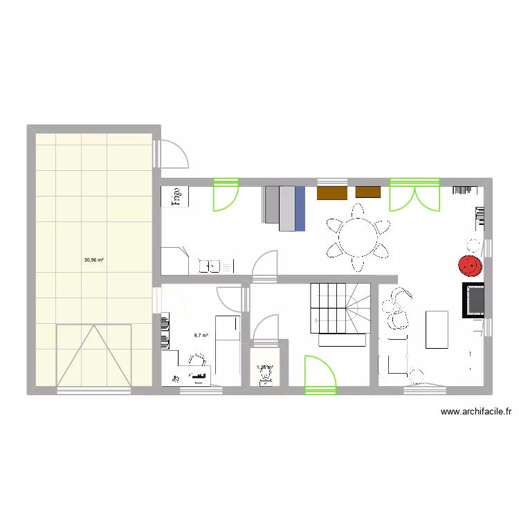 Le Croisic rdv table ronde. Plan de 3  et 41 m²