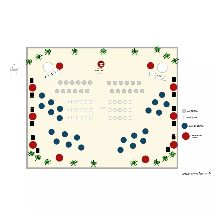espace agora 2 RSD3 2026. Plan de 1  et 180 m²