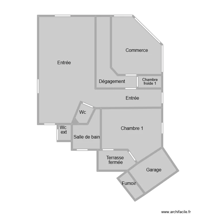 Damoiseau amiante rdc. Plan de 12 Pièces et 67 m²